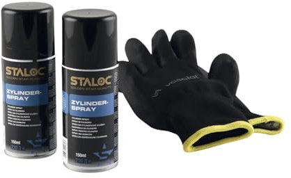 Staloc Schließzylinderspray 3in1 - Schließzylinder Pflegespray - konserviert, reinigt und schmiert in einem Arbeitsgang, transparent - 2 Stück