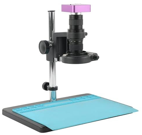 Lab Microscope Accessories HDMI VGA USB Video Microscope Camera 200X 0.7X-5X Adjustable Monocular Microscope Zoom C Mount Lens Set For PCB Soldering Phone Repair PCB inspection(51MP HDMI USB)