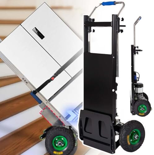 Electric Stair Climber Cart with 1200W Motor Folding Sack Truck Hand Truck Stair Climber Load Capacity 250 Kg Removable Heavy Duty Stair Climbing Dolly Efficient and Powerful