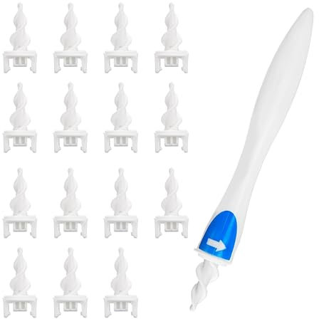 Ear Cleaner Spiral,Q Grips Ear Wax Remover Tool with 16 PCS Soft Washable Replacement Tips Reusable Earwax Removal Cleaning Kit for Adults Kids（Blue)