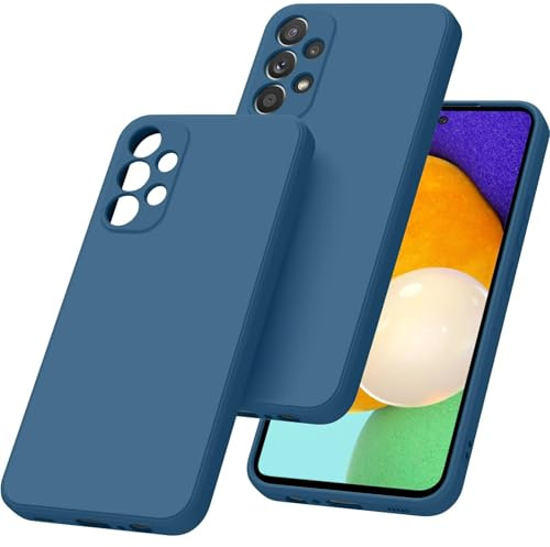 YLK Cover per Samsung Galaxy A52S 5G / A52 4G / A52 5G con Protezione della Fotocamera, Ultra Sottile Custodia in Silicone Morbida Protettiva Case (Blu navy)