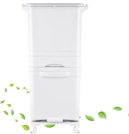 CGACCSD Botes De Basura De Cocina Con Tapas - Capó De Desechos De Cocina Con Tapa | Cubo De Con Ruedas De De Gran Capacidad De Sistemas De Separación De Residuos