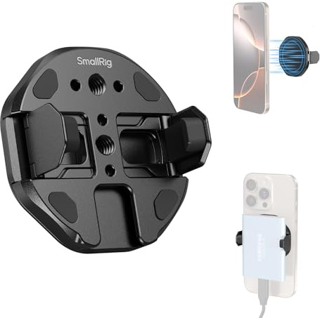 SMALLRIG magnetische SSD-Halterung für Smartphones mit für MagSafe-Funktion, 45–70 mm (1,77–2,76 Zoll), breite Klemmung, 1/4-Zoll-20-Gewinde und Zubehörschuh, für Samsung T3/T5, für Sandisk– 5157