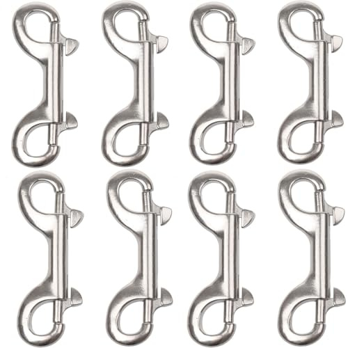 Doppel Karabinerhaken 8PCS Doppelkarabiner Karabinerhaken Bolzenschnapper Ketten Schnapphaken 100MM Doppel Ended Bolzen Zinkdruckguss Verwendet für Hundeleine Schlüsselanhänger Klettercamping