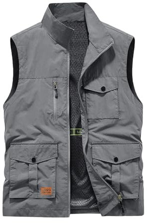 Damen, Weste Herren Sommer Leicht Wanderweste Jagdweste Mit Vielen Taschen Anglerweste Multifunktionsweste Outdoor Arbeit Ärmellose Jacke Freizeit Utility Arbeitsweste