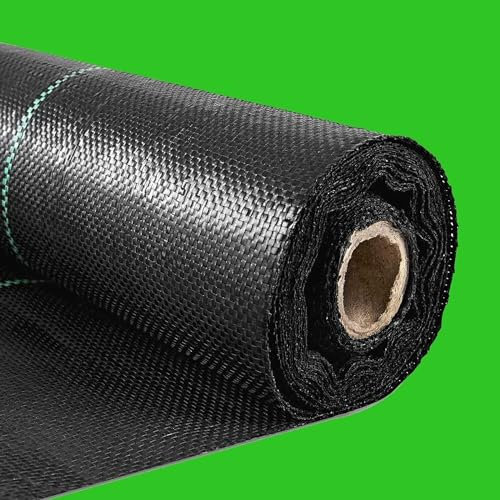 Premium ogräsbarriärtyg vikta marktäckningsmembran geotextil ogräsmedel hållbar trädgård ogräsbekämpning 1,2 x 76 m (4 x 250 fot) för effektiv förebyggande av ogräs