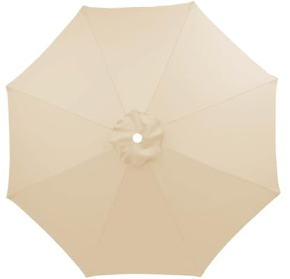 DUYULIANG Replacement Parasol Canopy Waterproof, 200 230 250 270 300 350 CM Parasol Top Fabric Cover, AntiUV Umbrella Replacement Canopy Sunshade Cloth 6 8 Ribs, For Garden Umbrella(Beige,2.3M/6Ribs)