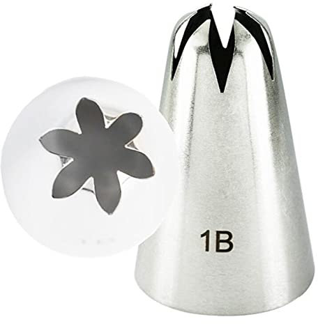 LYVQZPWLRLarge Piping Tips, Cake Piping Nozzles 4pcs Large Icing Piping Nozzles for Decorating Cake Baking Cookie Cupcake Piping Nozzle #1B#1C#1E#1G(1b)