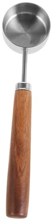 TOPBATHY Cuchara Medidora de Acero Inoxidable con Mango de Madera para Café Té y Polvo de Leche Cucharilla Espresso Resistente y Duradera para Cocina y Cafetería