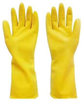 Premium Waterproof Latex Dishwashing Gloves for Women - Household Kitchen Cleaning, Vegetable Washing & More(S)