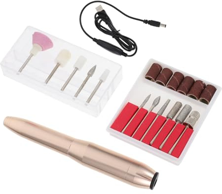 PLAFOPE Kit De Manucure Avec Perceuse à Ongles Électrique Usb, , Format Stylo Compact, Vitesse Réglable, Poignée Antidérapante, Usage Salon Ou Domicile