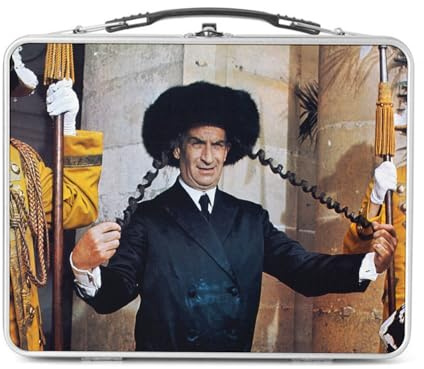 Fabulous Lunch Box in metallo argentato per sandwich e snack – Rabbi Jacob Papillote Louis De Funes Commedie – Scatola da gustare in alluminio, ciotola rigida, stile retrò, stampata in Francia