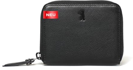 Berliner Bags Geldbörse Damen Fiona Premium, Kleine Portemonnaie - Schwarz | Kleine Geldbörse Damen mit RFID-Schutz Reißverschluss & 6 Kartenfächern, Münzfach, inklusive Geschenkbox