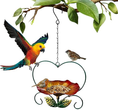 Bandeja Pájaros | Bandeja Alimentadora Floral de Hierro Resistente a la Intemperie,Pájaros Decorativo | Patio, Observación Aves, Pinzones, Loros, Interior/Exterior, Comida/Agua