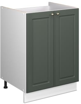 Vicco Meuble Bas sous-évier Fame-Line, Vert Or Campagne/Blanc, 60cm