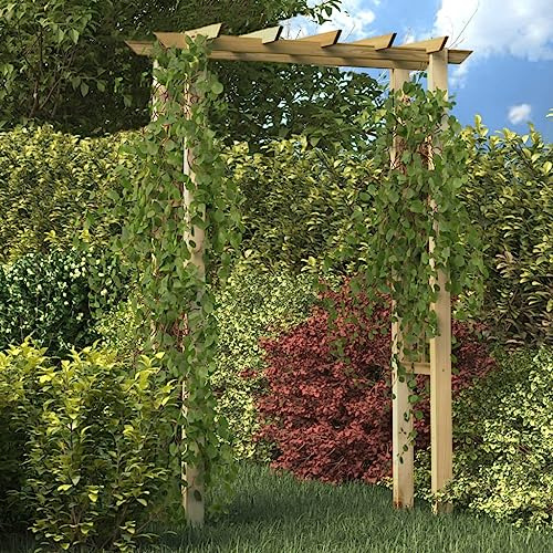 Ziaphsol Trädgårdsgolv, rosbåge av grön impregnerad furu 150 x 60 x 204 cm, fristående växtstöd som pergola, spaljé, grind, lövgång för trädgård, balkong, terrass