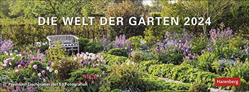 Die Welt der Gärten Premium-Tischplaner 2024. Tischkalender mit 53 faszinierenden Fotos von Gärten auf der ganzen Welt. Dekorativer Tischkalender: Wochenkalender mit 53 Fotografien