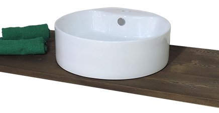 Waschtisch Waschbecken Badezimmer runder Aufsatzwaschtisch aus Keramik weiß cm.46 x 15,5
