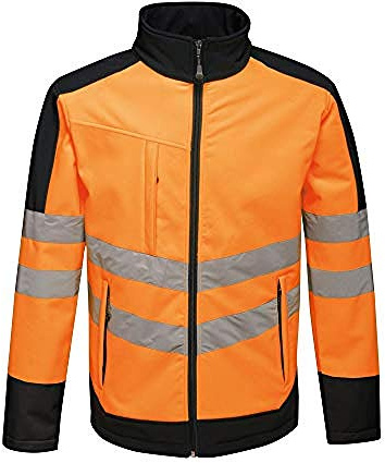 Regatta professionell Hi-Vis vattentät och andningsbar softshell jacka, L, Orange/Navy, 1