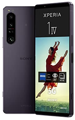 Sony Xperia 1 IV (Smartphone 5G, 6,5, pantalla OLED 4K HDR 120 Hz, cámara triple con zoom óptico (ZEISS T*), audio de 3,5 mm, Dual SIM) morado (Reacondicionado)