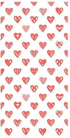 Fensterfolie Rote Weiße Liebe Sichtschutzfolie 3D Sichtschutz Folie Ohne Klebstoff Milchglasfolie Anti UV Dekorfolie für Zuhause und Büro, Bad Wohnzimmer 90x200 cm