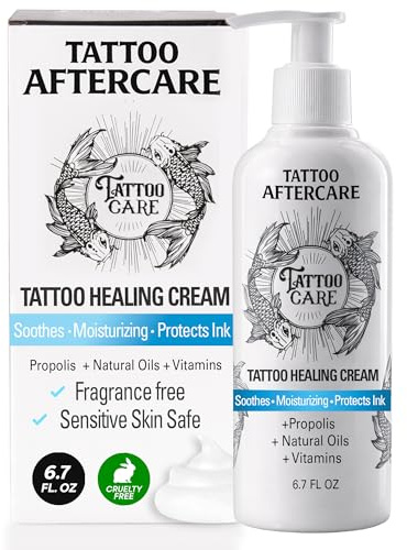 Tattoo Aftercare Lotion, Color Brightening and Enhancing Moisturizer, Ink Hydration Cream, for New and Old Tattoos - Cruelty-Free - Fluid 6.7 oz