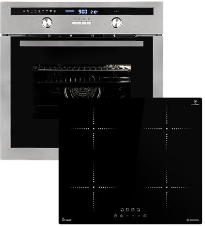 Cuisinière: 60cm Four encastrable EB8013ED + 59cm Plaque Induction IH85900RL | Rôtisserie | Capteur de température du cœur | Gril | Air chaud | Tiroirs télescopiques | SET8013IH859RL
