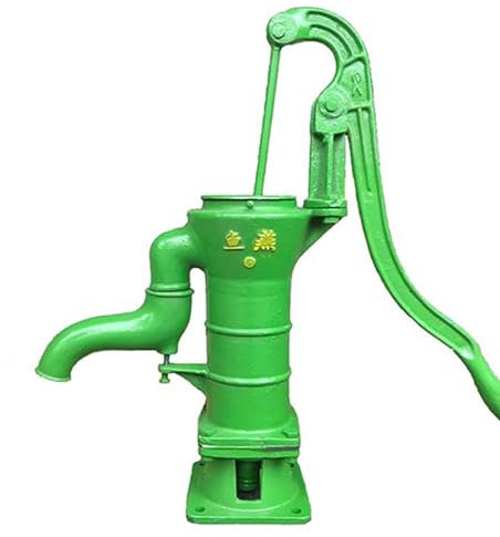 Elitix Schwengelpumpe Schüttelwasserpumpe zum Umpumpen von Grundwasser, Hochleistungs-Springbrunnenpumpe für Bauernbrunnen, Trinkwasser-Handpumpe mit Ergonomischem Griff(Green)