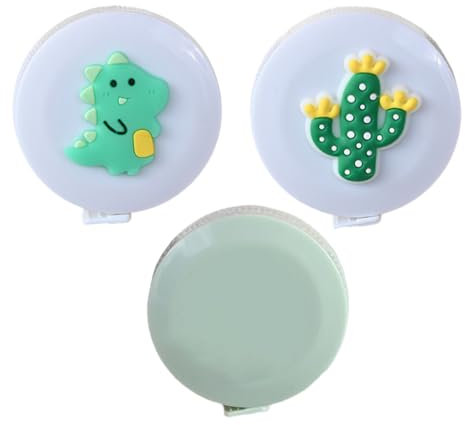 HQRKOTM Lot de 3 rubans de mesure rétractables - Dinosaure + Cactus + Vert - Pour mesurer la longueur, la poitrine, la taille, etc. - 150 cm
