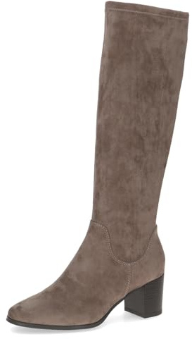 CAPRICE Stivali da donna con tacco a blocco vegani, Marrone (Cafe Stretch), 37 EU