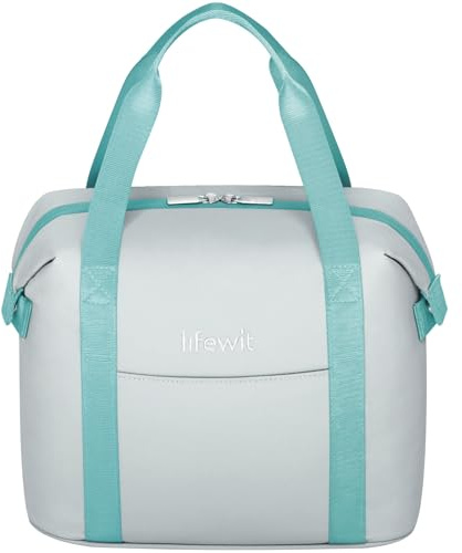 Lifewit Insulated Lunch Bag for Women, Thermal Lunch Box Container Organizer with Zips for Adult Men, Lightweight Waterproof Tote Bag for Work Picnic Travel, Gray, 9L