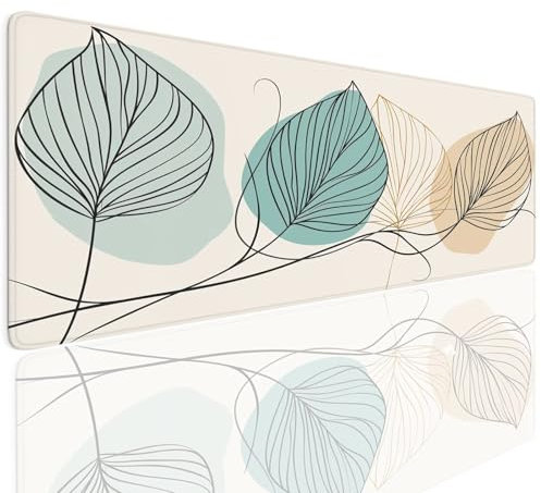 Gaming Mauspad XXL 1200x600x4mm Mousepad Gaming Schreibtischunterlage Wasserfest Anti-Rutsch, Cream Mauspad Groß Vernähte Kanten Desk Mat Art Mouse Pad Verbessert Präzision und Geschwindigkei 4-327