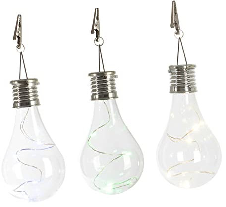 Homoyoyo 4 Pcs Solar Copper Wire Led Bulb Hanging Lamps Warm White Waterproof Outdoor Garden Camping Lights