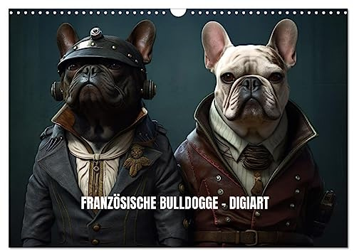 Französische Bulldogge KI Digiart (Wandkalender 2026 DIN A3 quer), CALVENDO Monatskalender: Digitale KI Frenchie Kunst, eine Reise durch die Zeit. (CALVENDO Kunst)
