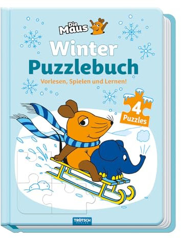 TRÖTSCH - Die Maus Winter-Puzzlebuch : Beschäftigungsbuch Entdeckerbuch Puzzlebuch