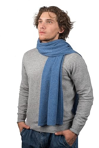 DALLE PIANE CASHMERE Sciarpa Uomo 100% Cashmere - Azzurro