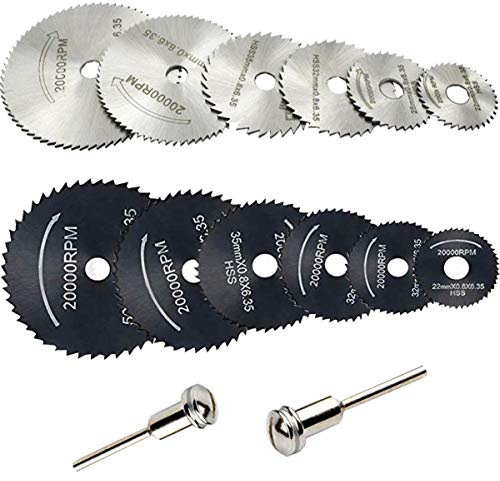 14PCS HSS Hoja de Sierra Circular Liuer Discos de Corte vio la Herramienta Rotatoria Para Dremel Cuchillas Adecuado para la Madera Plástico Fibra de vidrio Cobre Aluminio y Metal Hoja Delgada Kit
