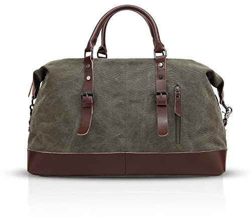 FANDARE Sporttasche Reisetasche Handgepäck Weekender für Damen Herren Multifunktion Umhängetasche Canvas Sporttasche Duffel Bag für Übernachtung Strandhandtasche Reisen Outdoor Camping Armeegrün