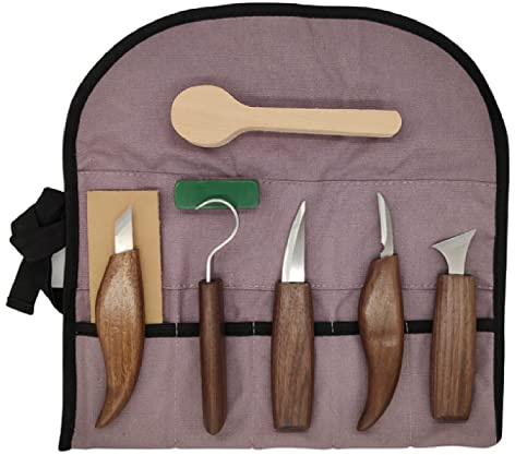 Holz Schnitzwerkzeug Set, 10 in 1 Schnitzmesser Set mit 5*Messer Schnitzen Stechbeitel, Schnittfeste Handschuhe, Polierband, Aufbewahrungstasche, Ideales Schnitzset für Anfänger und Profis