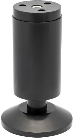 WAGNER Möbelbein/Tischbein/Möbelfuß Design SCHWARZ MATT - Ø 40 x 100 mm, integrierter Verstellfuß Ø 60 mm und Softgleiter Ø 25 mm, Kunststoff - 12026101