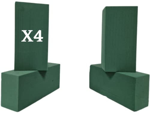 Brique Mousse Florale Humide Verte pour Compositions Fleurs Artificielles Fleurs Fraîches / 23cm x 11cm x 7,5cm / Lot de 4pcs