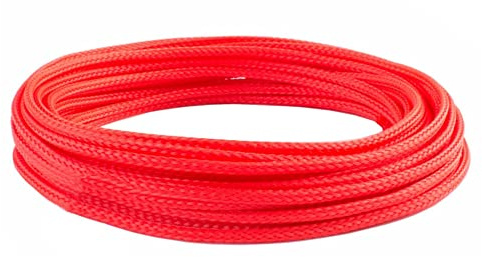 MOCNT 6mm PET Erweiterbar Geflochtener Kabelschlauch Flexibel Selbstschließender Kabelschutz Kabelmanagement Hülse Geflechtschlauch Isolierschlauch Rohr Kfz Auto Rot 10Meter