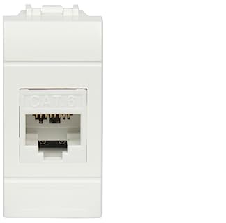 FANTON 23713-36 Presa dati RJ45 UTP 180° cat.6 crimpaggio senza utensile con adattatore per placche e supporti BTICINO LIVING LIGHT
