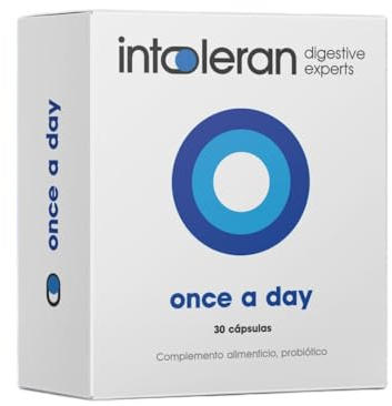 Intoleran Once a Day - 30 Cápsulas | Probiótico | Ayuda en la digestión de la Lactosa | 1 Cápsula al día | 6 Fermentos lácticos | Puro y Vegano | Sin Gluten