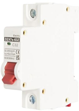 DEWIN Leitungsschutzschalter 32A 1 Polig, Solar Leistungsschalter Überlastschutzschalter für PV Anlage DC 12V-250V