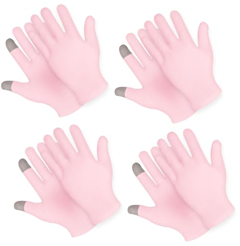 4 Paar Feuchtigkeitshandschuhe Für Die Nacht Touchscreen Handschuhe Rosa Baumwollhandschuhe Für Trockene Hände Ekzeme Spa Behandlungshandschuhe Die Hand Zur Reparatur Rauer Rissiger Trockener Rissiger
