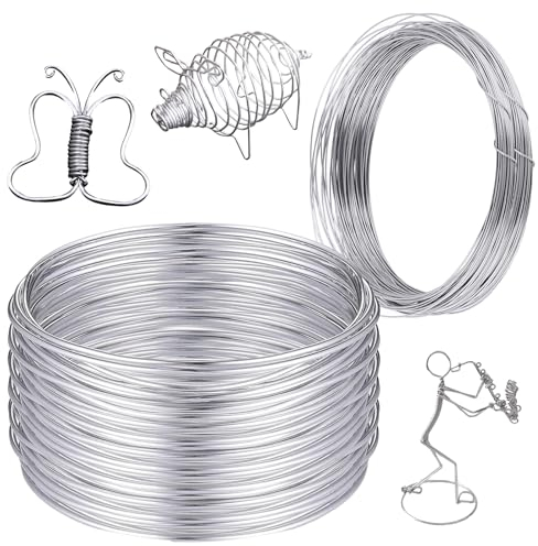 Basteldraht 2mm x 30m Aluminiumdraht 1mm x 20m Draht zum Basteln Dünn Schmuckdraht Modellierdraht Aludraht Weicher Biegsamer Draht für Schmuck Dekoteile DIY-Skulpturen Kranzherstellung Silber