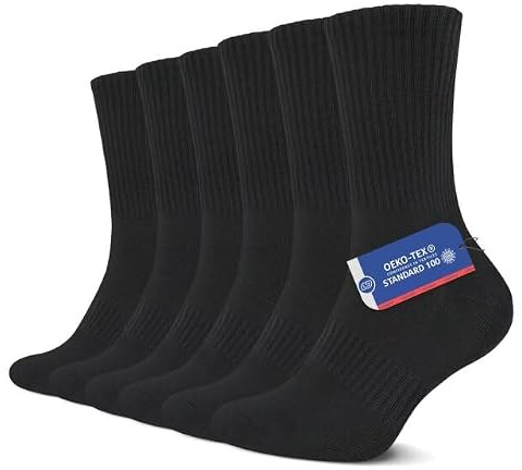 YouShow Sports Socks for Men & Women 6/12 Pairs Cotton Cushioned Crew Socks