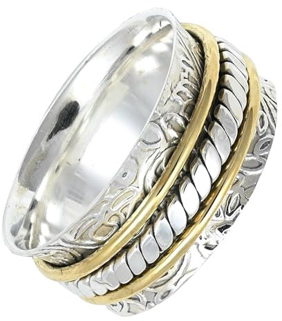 SILVERNROCK Bague spinner en argent sterling 925 pour hommes et femmes toutes tailles cadeaux bijoux ERG-1185, 75 (23.9), Métal précieux, Aucune pierre précieuse