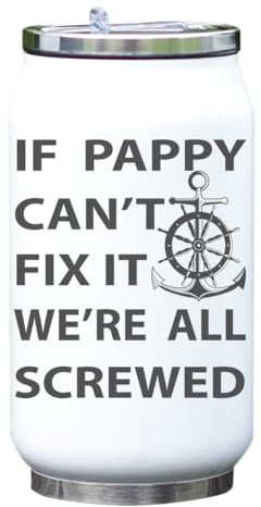 If Pappy Can't Fix It We're All Screwed Anchor Graphic Vacuum Bouteille isotherme pour boissons Blanc
